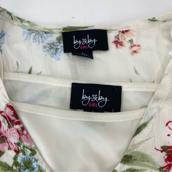 by&by girl Little & Big Girls Flutter Sleeve A-Line Dress 2 piece set L - Picture 10 of 17